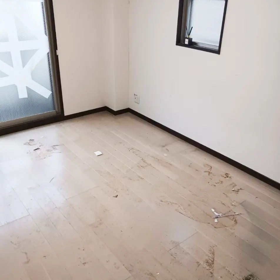 清掃後：ゴミが片付いて床が見える綺麗な部屋