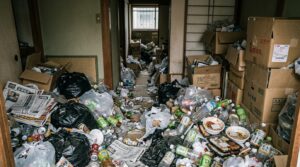 ゴミ屋敷の片付けに100万円かかるケースの実態を解説。実際に100万円前後で対応した間取り・作業日数・人員配置の事例データと、適正価格を確認するための質問リストで、依頼前の不安を解消します。分割払いや近隣配慮も紹介。