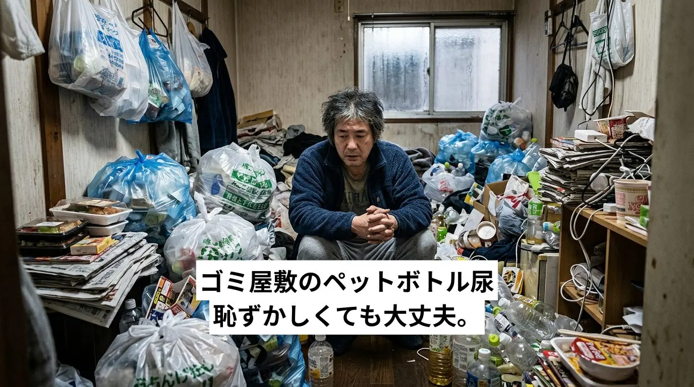 ゴミ屋敷・汚部屋のペットボトル尿、恥ずかしくても大丈夫。業者の配慮と処理方法を解説