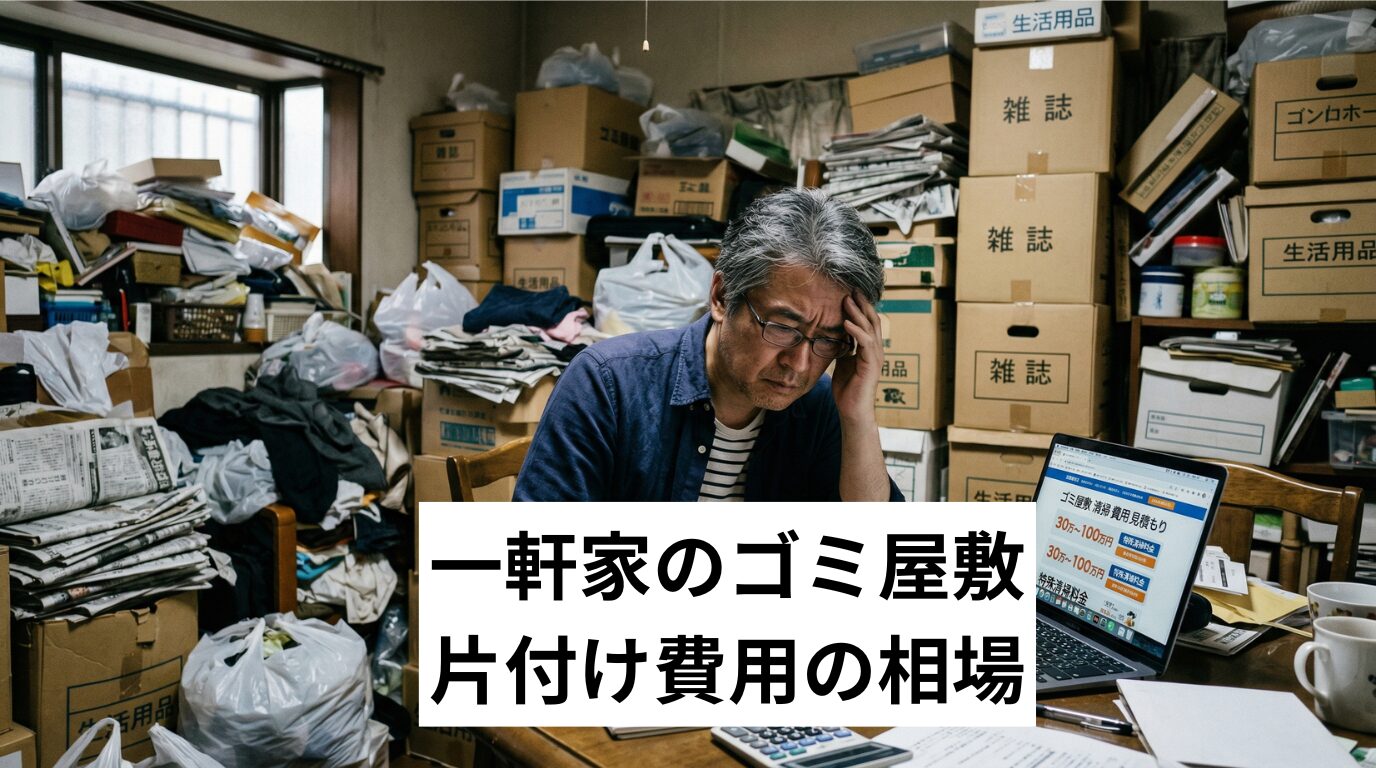 一軒家のゴミ屋敷片付け費用の相場｜間取り別・状態別の料金目安と安く抑えるコツ