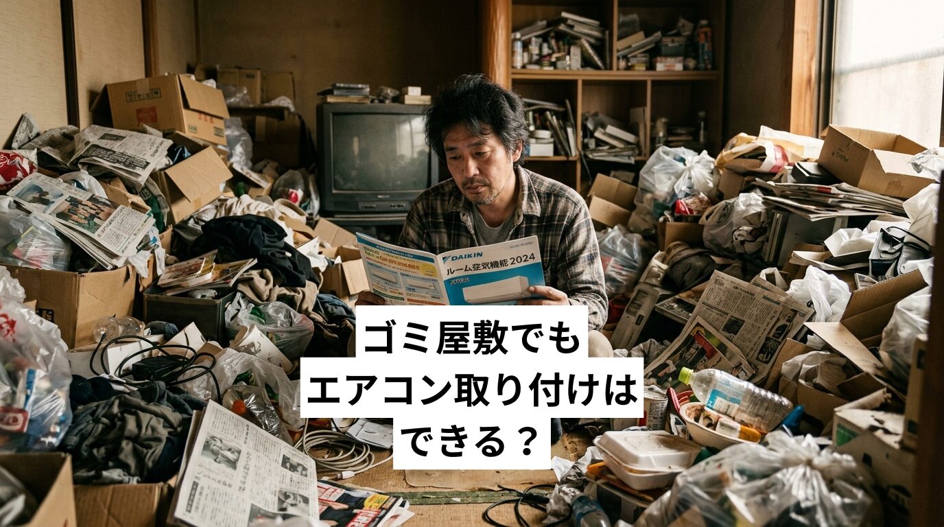 ゴミ屋敷でもエアコン取り付けはできる？工事前に知っておきたい片付けの最小ラインと相談の流れ