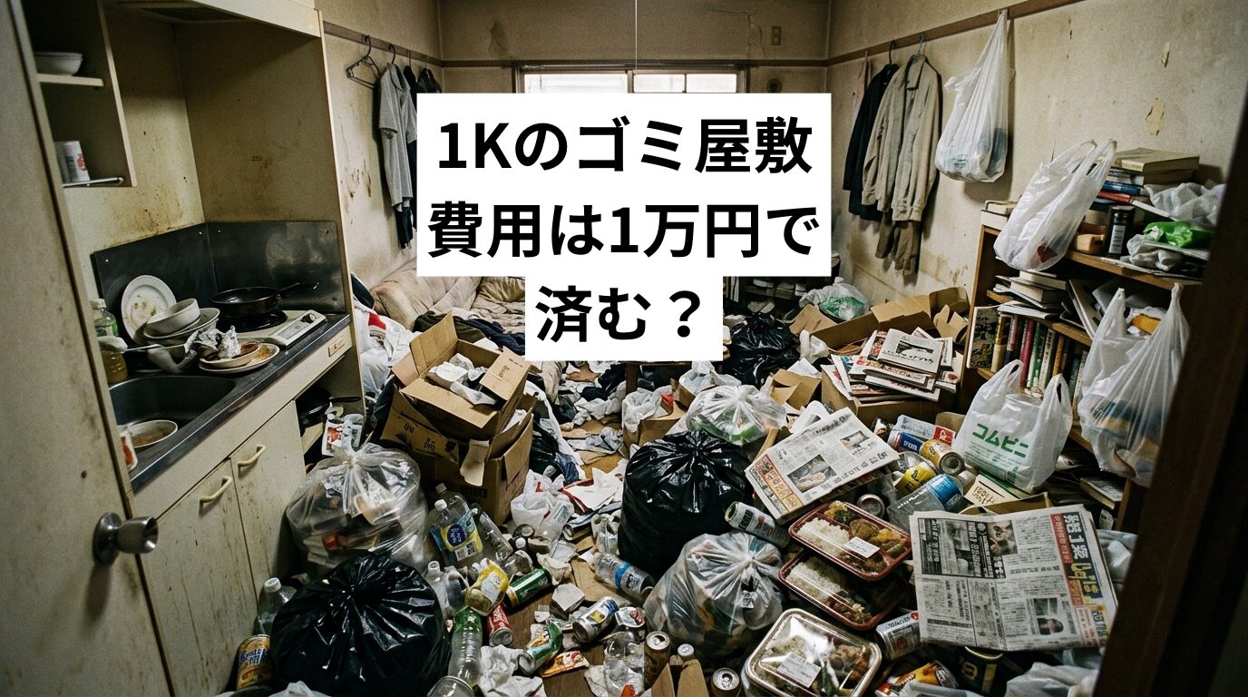 1Kのゴミ屋敷、費用は1万円で済む？状態別の料金目安と近隣バレしない片付け手順