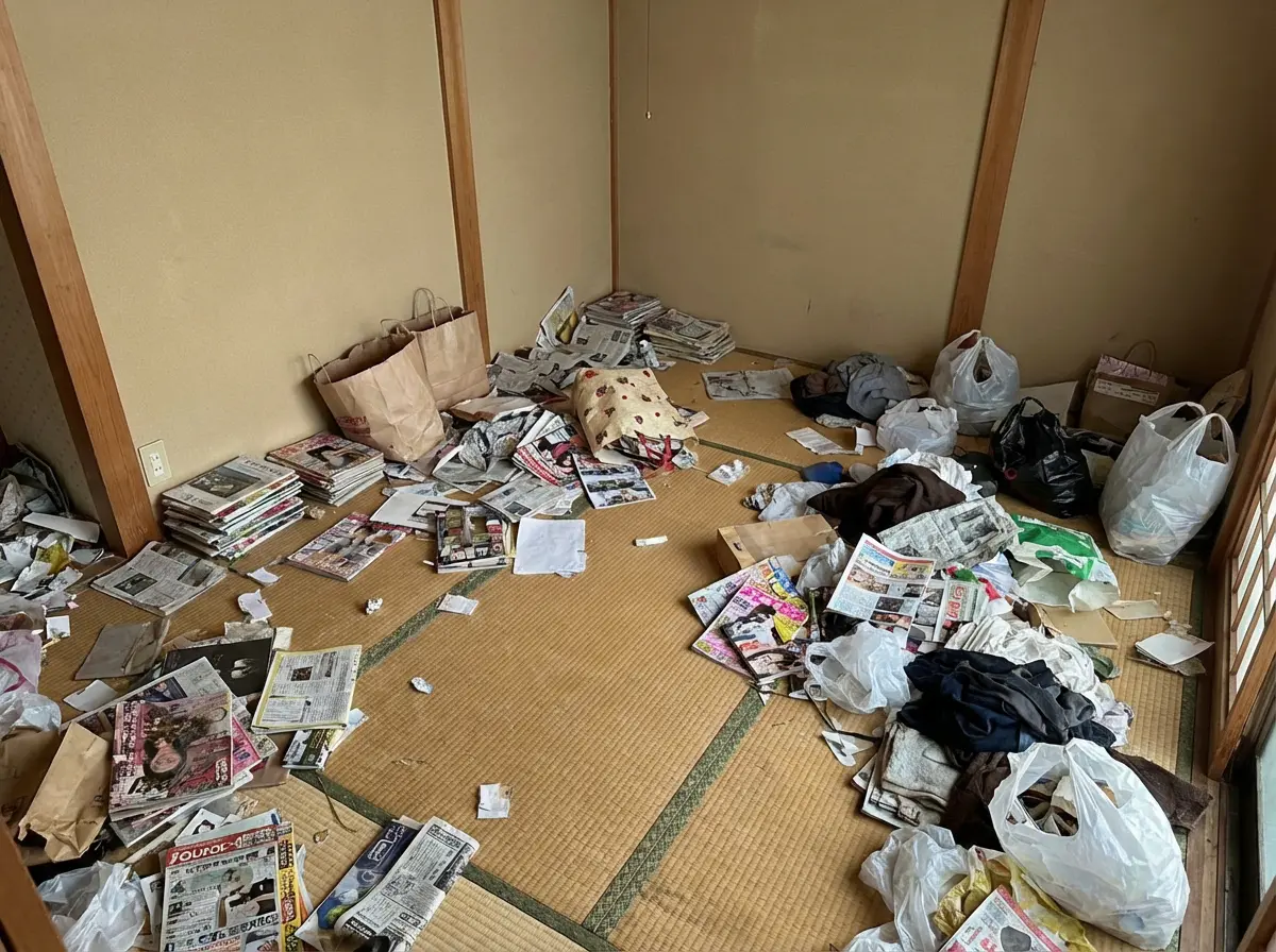 1DKのゴミ屋敷片付け実績 広島県 広島市南区 商店街付近 マンション_片付け前_34052