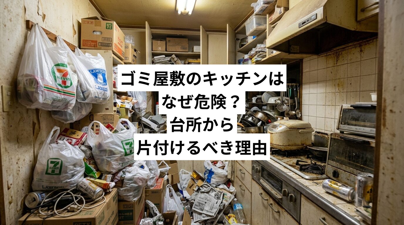 ゴミ屋敷のキッチンはなぜ危険？台所から片付けるべき理由・掃除の順番・プロへの依頼費用を徹底解説