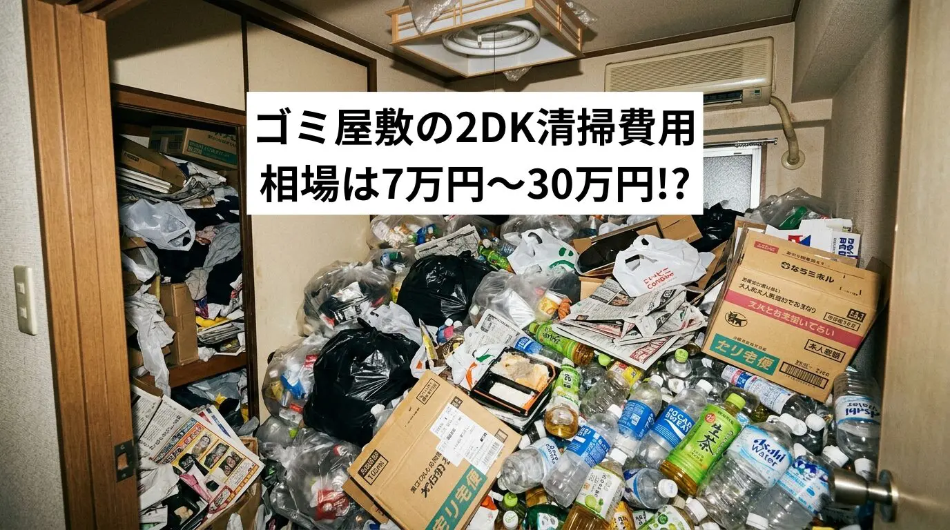 【ゴミ屋敷・汚部屋の2DK清掃費用】相場は7万円〜30万円｜汚れレベル別の料金と依頼の流れを解説