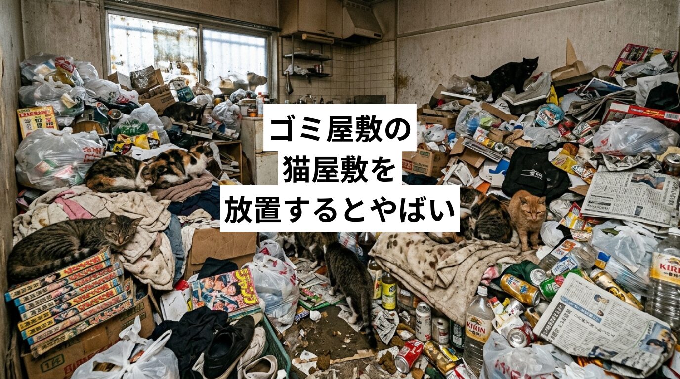 ゴミ屋敷 猫屋敷を放置するとやばい|費用相場と業者じゃないとできない理由を解説