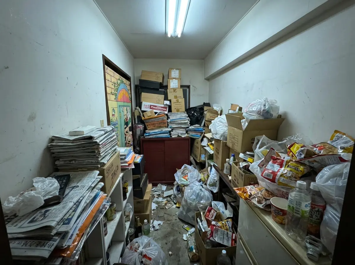 2LDKのゴミ屋敷片付け実績 北海道 札幌市白石区 商店街付近 アパート_片付け前_35789