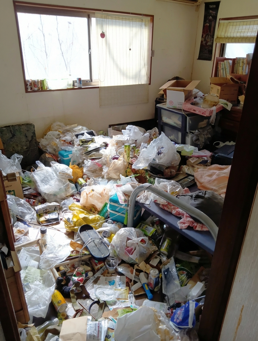 1R（ワンルーム）のゴミ屋敷片付け実績 北海道 紋別市 商店街付近 集合住宅_片付け前_36335