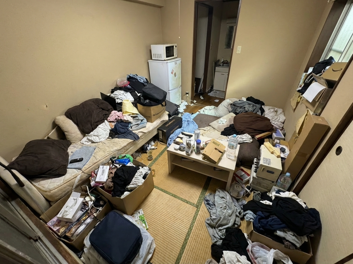 4DKのゴミ屋敷片付け実績 北海道 苫小牧市 中心部 団地_片付け前_36299
