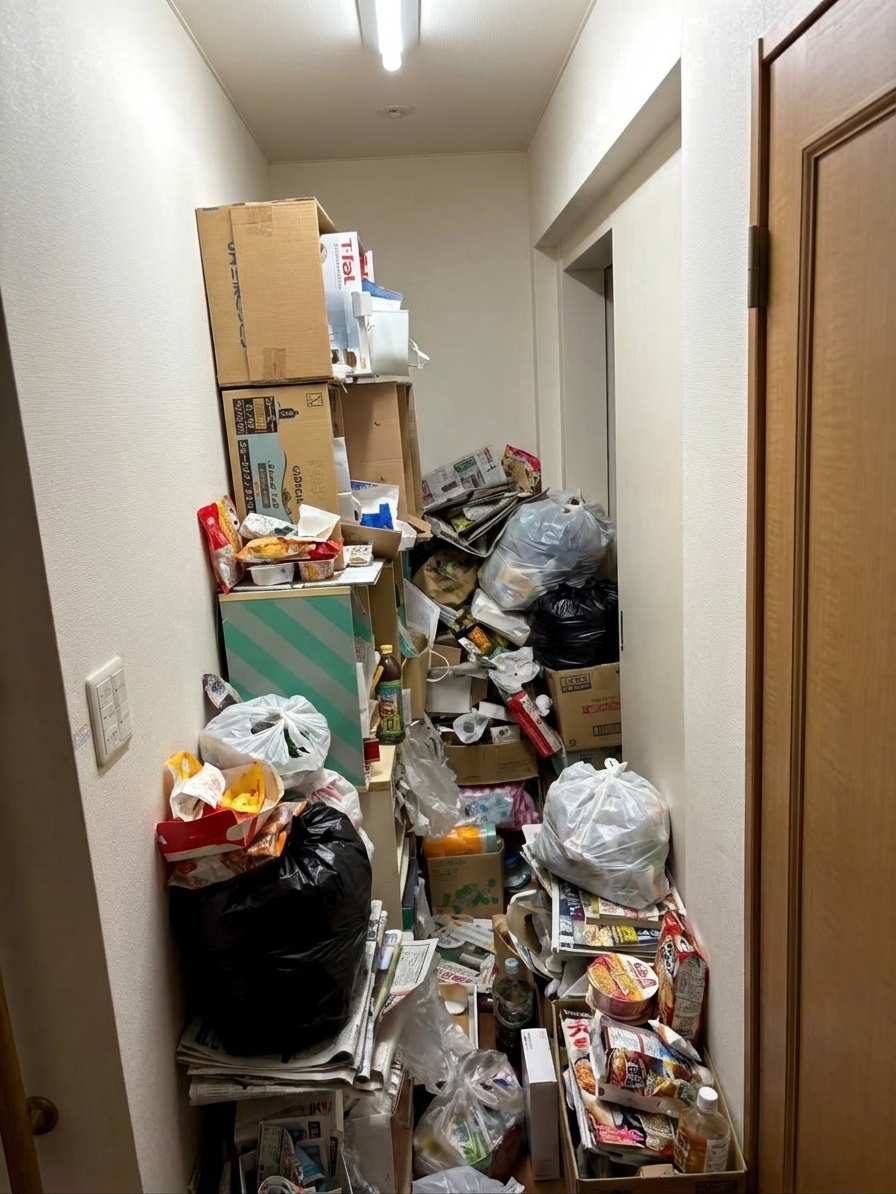 4DKのゴミ屋敷片付け実績 大分県 津久見市 郊外 アパート_片付け前_37083