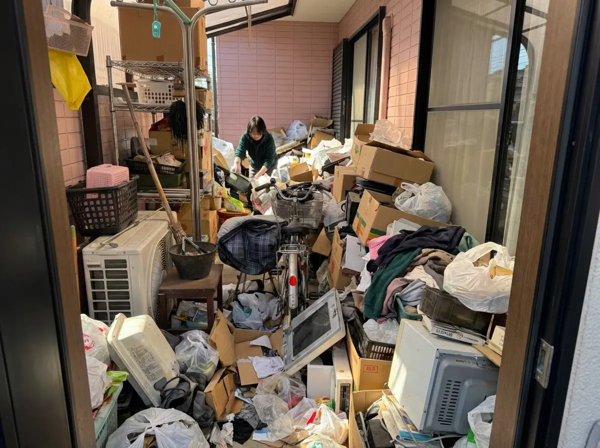 1Kのゴミ屋敷片付け実績 愛知県 名古屋市中村区 旧市街 集合住宅_片付け前_35519