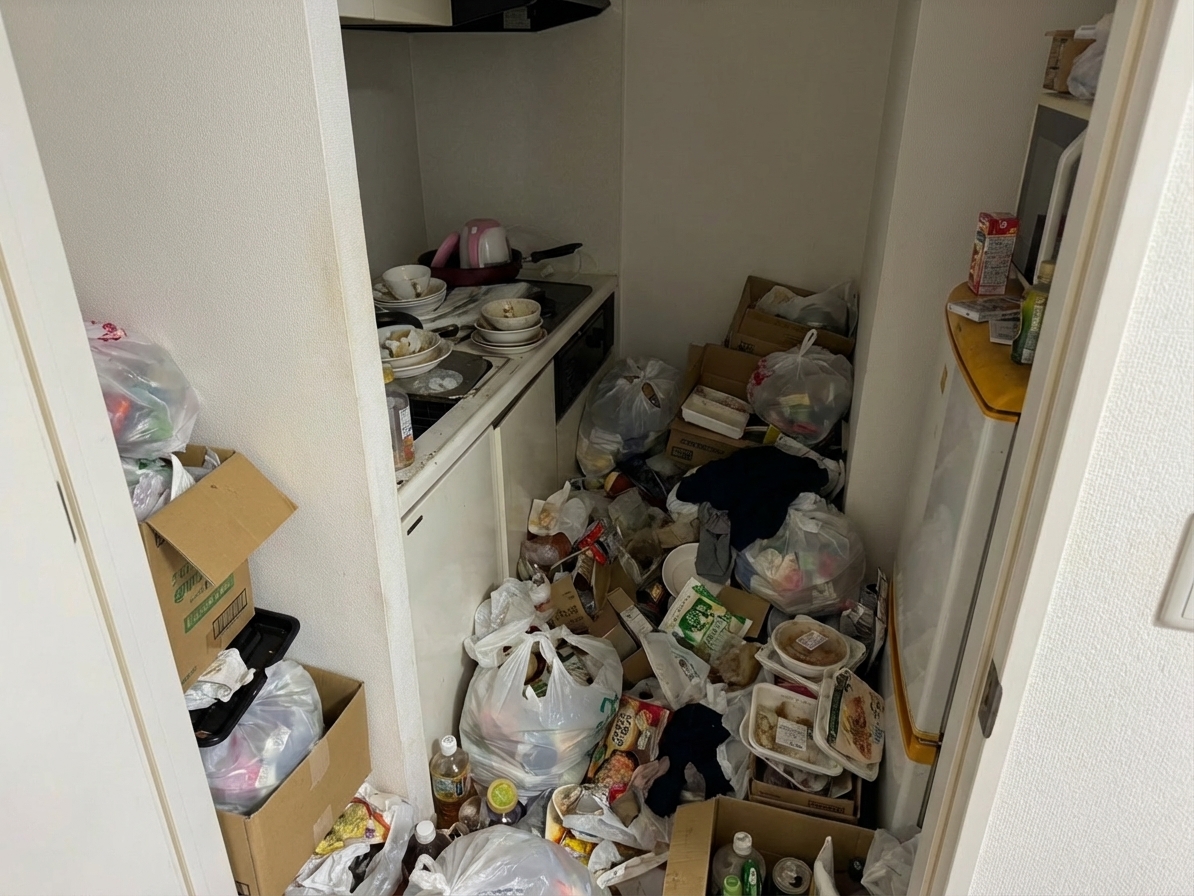 1LDKのゴミ屋敷片付け実績 愛知県 常滑市 商店街付近 戸建て_片付け前_36608