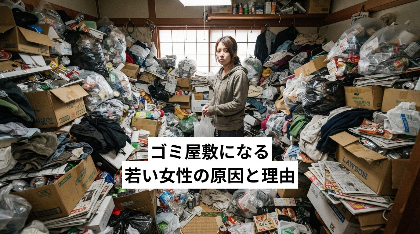 ゴミ屋敷・汚部屋になる若い女性の原因と理由｜社会的要因・リスクとバレない解決法