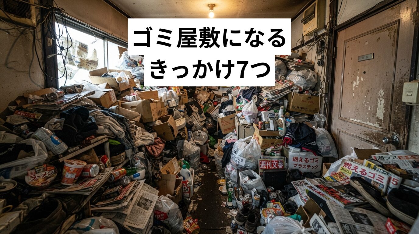 ゴミ屋敷・汚部屋になるきっかけ7つ｜片付けられない心理の仕組みと抜け出し方をプロが解説